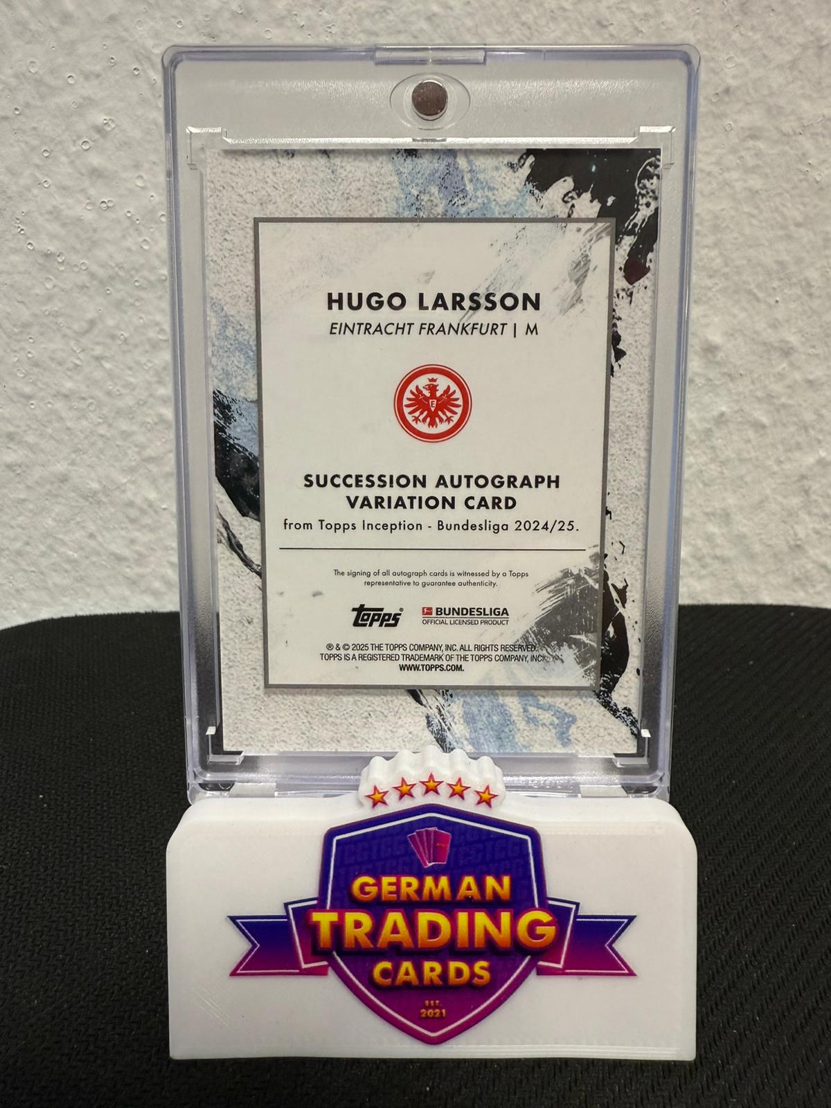Hugo Larsson Auto 25/75- 2024-25 Topps Inception Bundesliga
