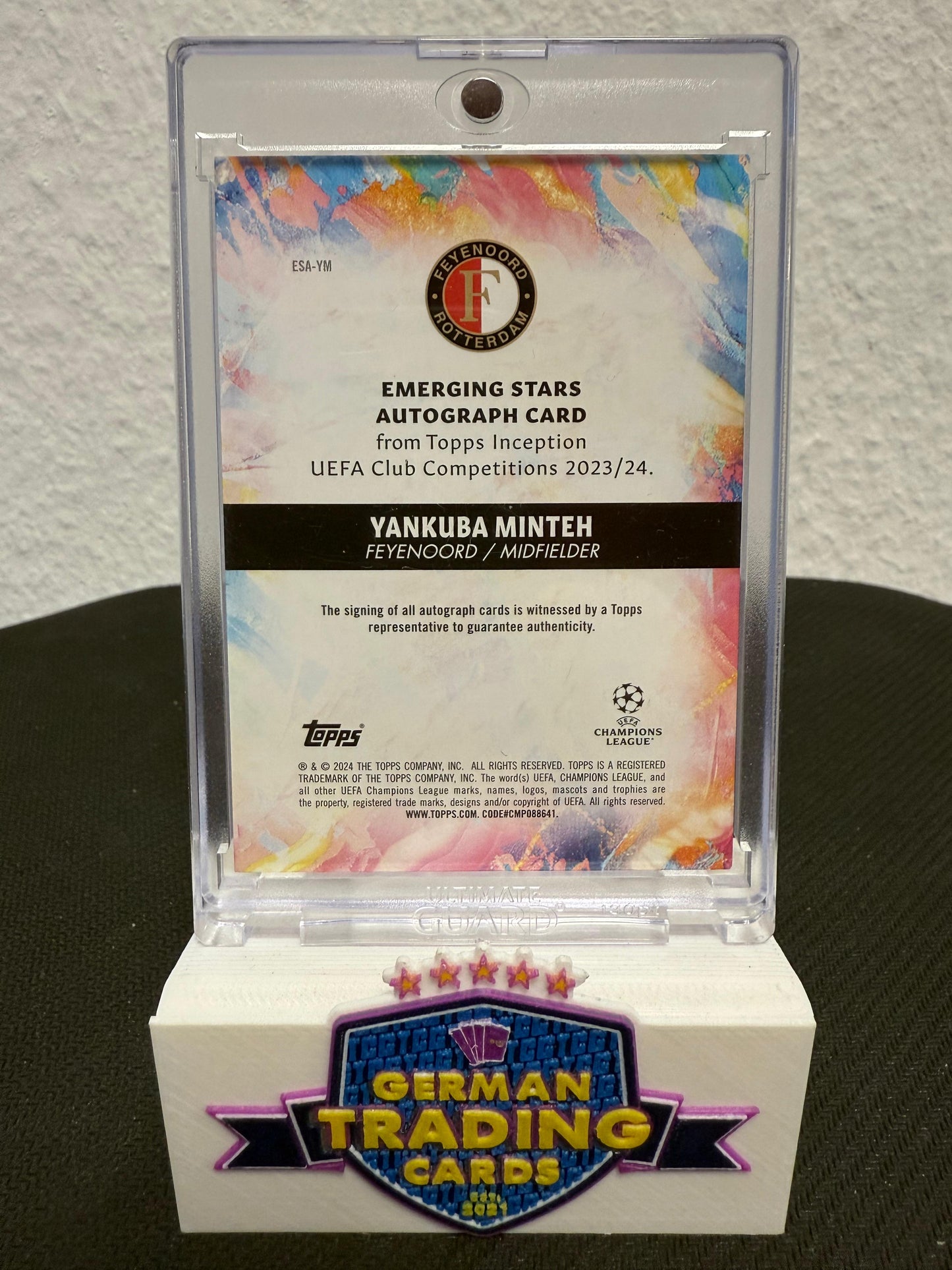 Yankuba Minteh Emerging Stars Rookie Auto 28/99 - 2023-24 Topps Inception UCC