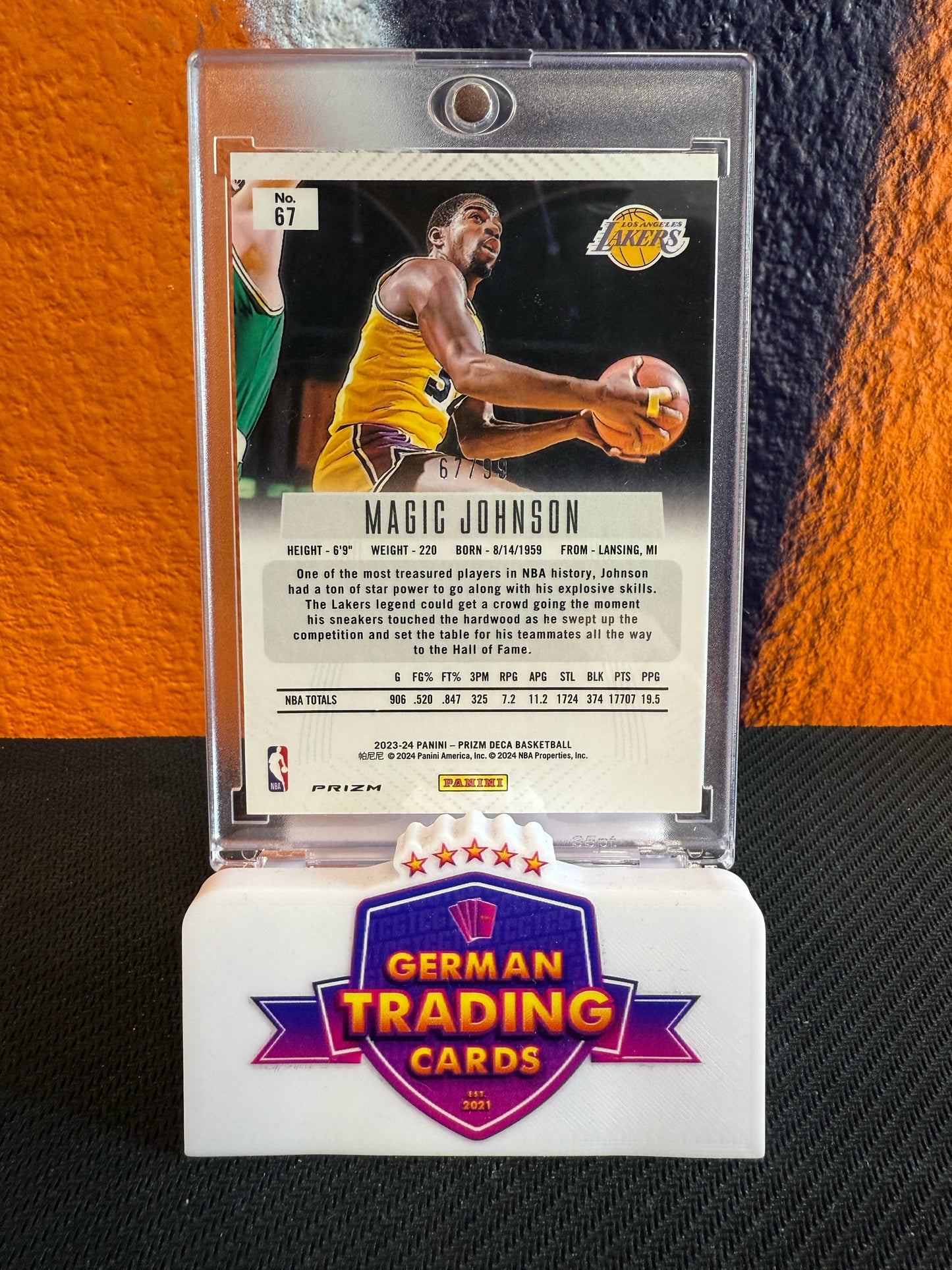 Magic Johnson Purple 67/99 #67 - Panini Prizm Deca 2023/24