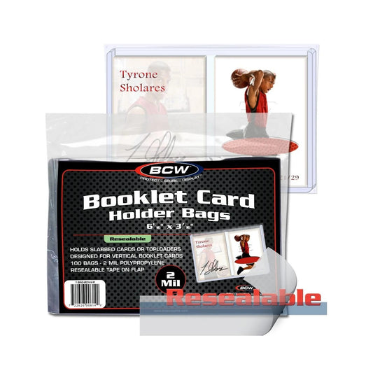 BCW Booklet Card Holder Bags Resealable 8 1/4" x 4"