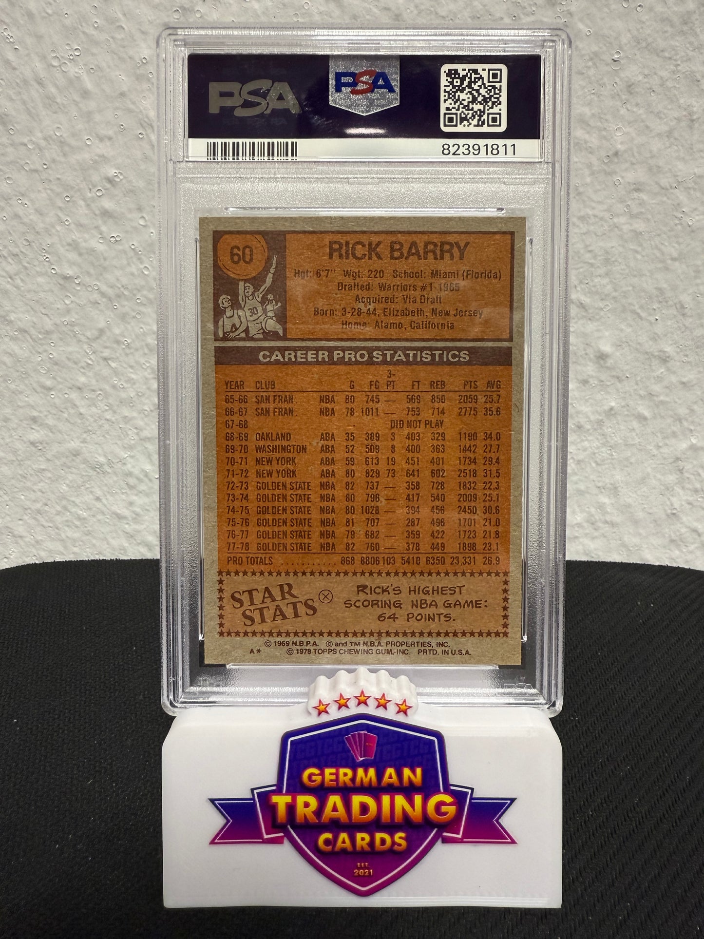 Rick Barry PSA 8 - 1978-19 Topps Basketball