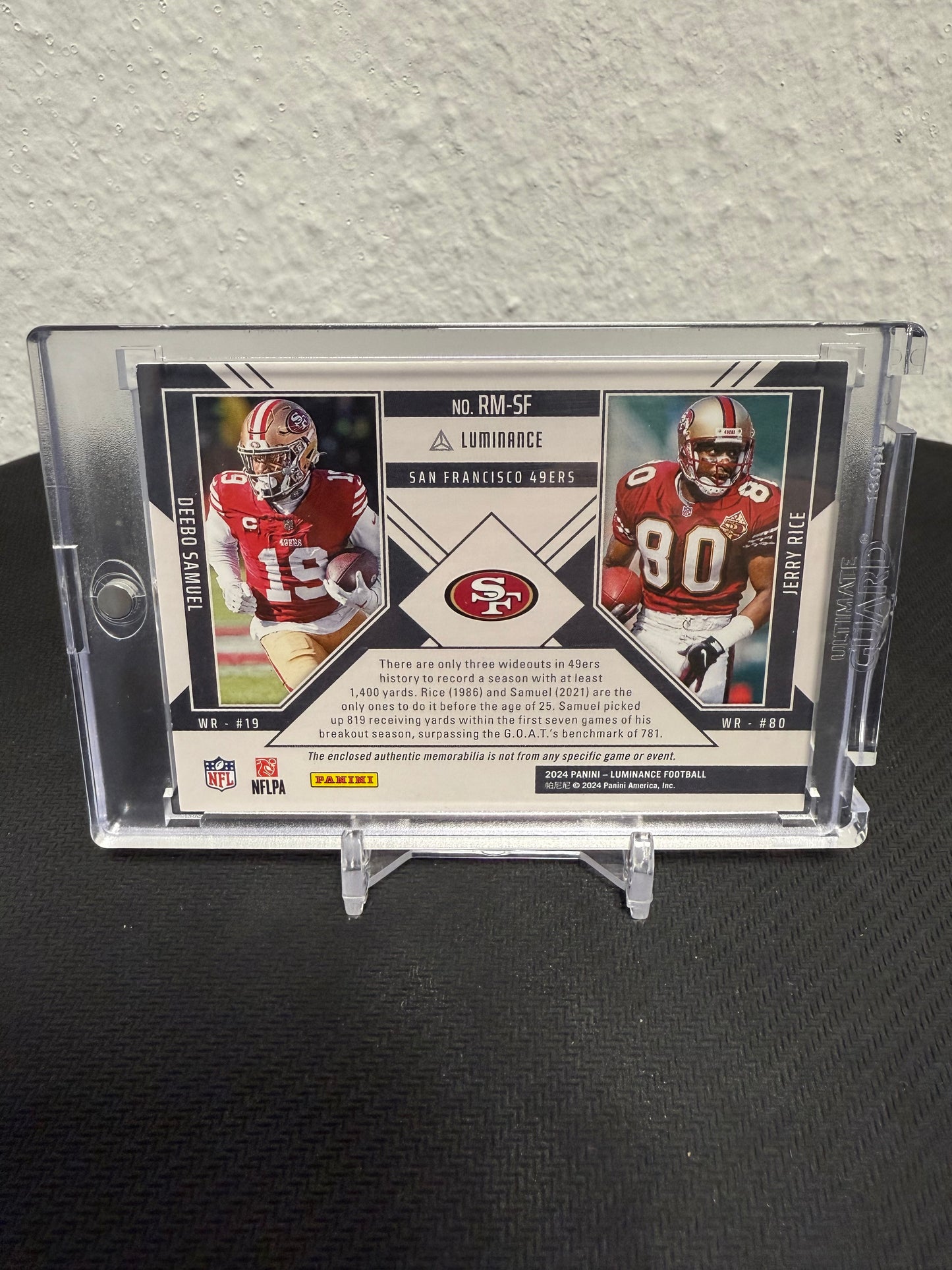 Deebo Samuel / Jerry Rice Reflected Materials 30/50 - 2024 Panini Luminance Football