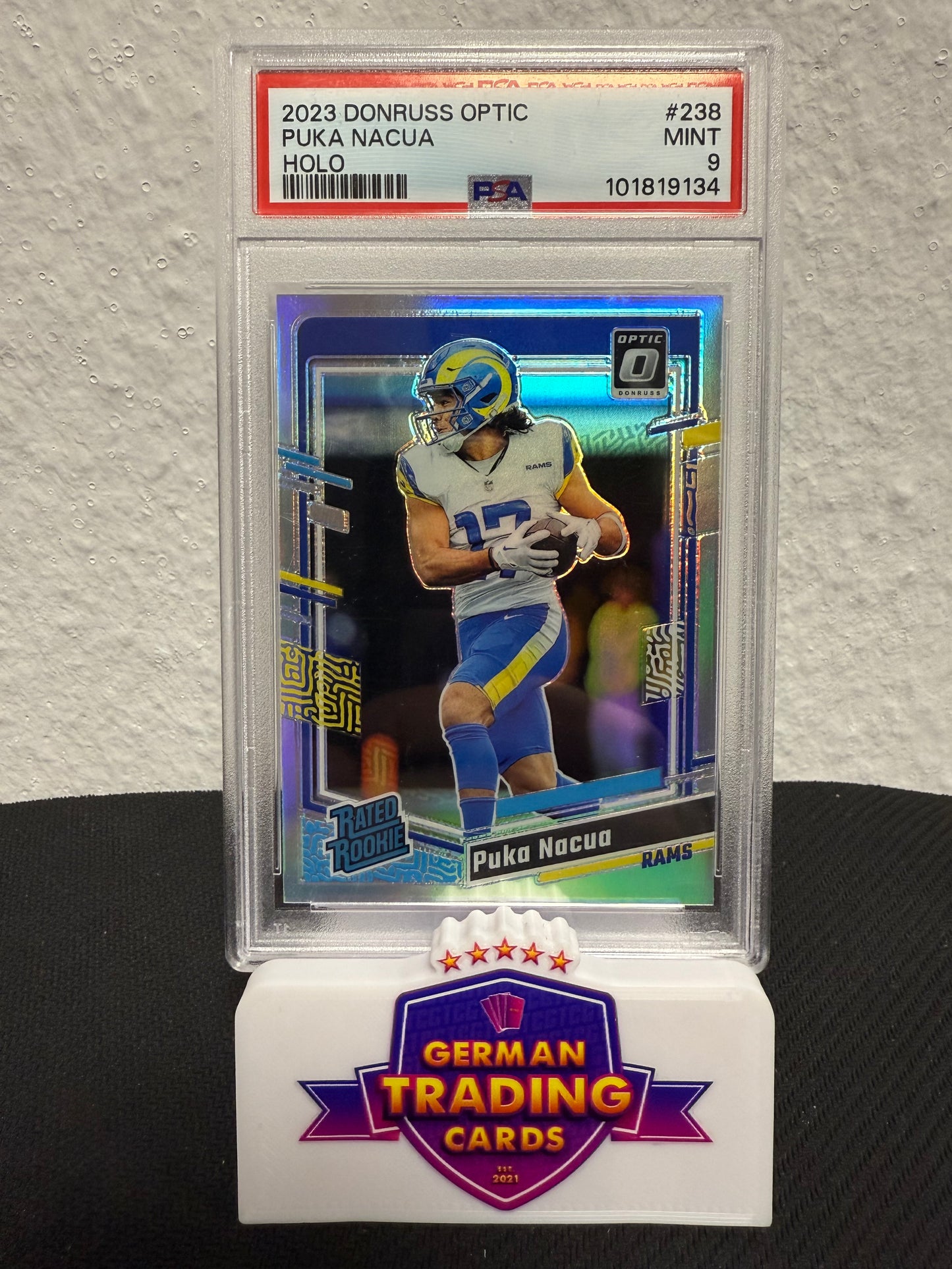 Puka Nacua Rated Rookie Holo PSA 9 - 2023 Panini Donruss Optic Football