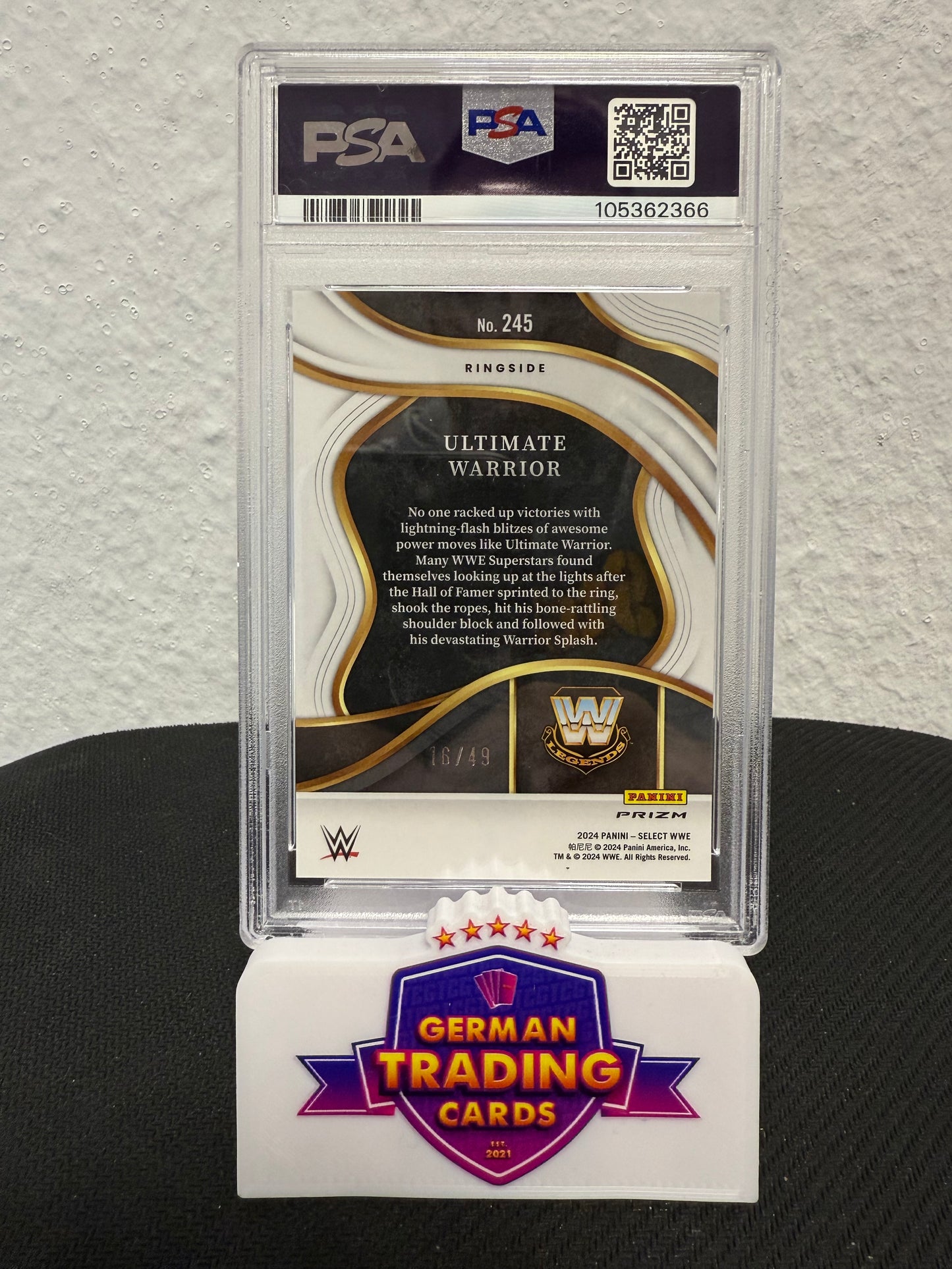 Ultimate Warrior Ringside 16/49 PSA 10 - 2024 Panini Select WWE