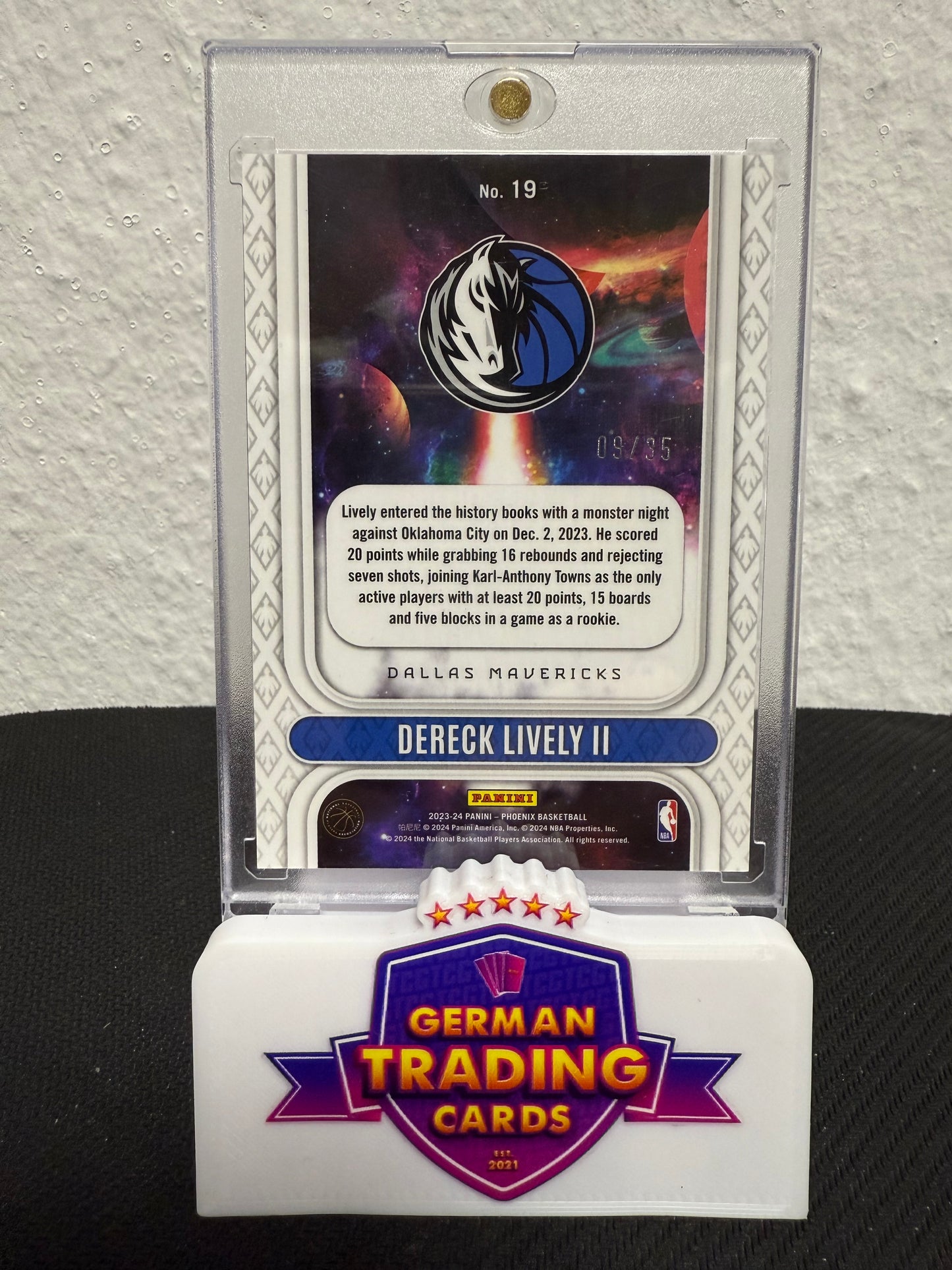 Dereck Lively Rookie Rising 09/35 - 2023-24 Panini Phoenix Basketball