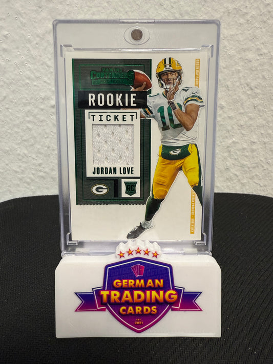 Jordan Love Rookie Ticket Jersey Green - 2020 Panini Contenders Football