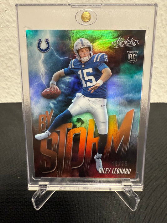 Riley Leonard Rookie By Storm 18/75 - 2025 Panini Absolute Football