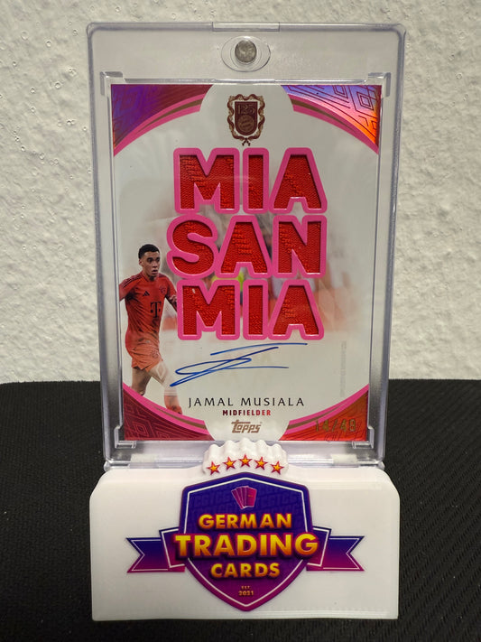 Jamal Musiala Match-Worn Relic Auto 14/49 - 2024-25 Topps FC Bayern München 125 Years Anniversary