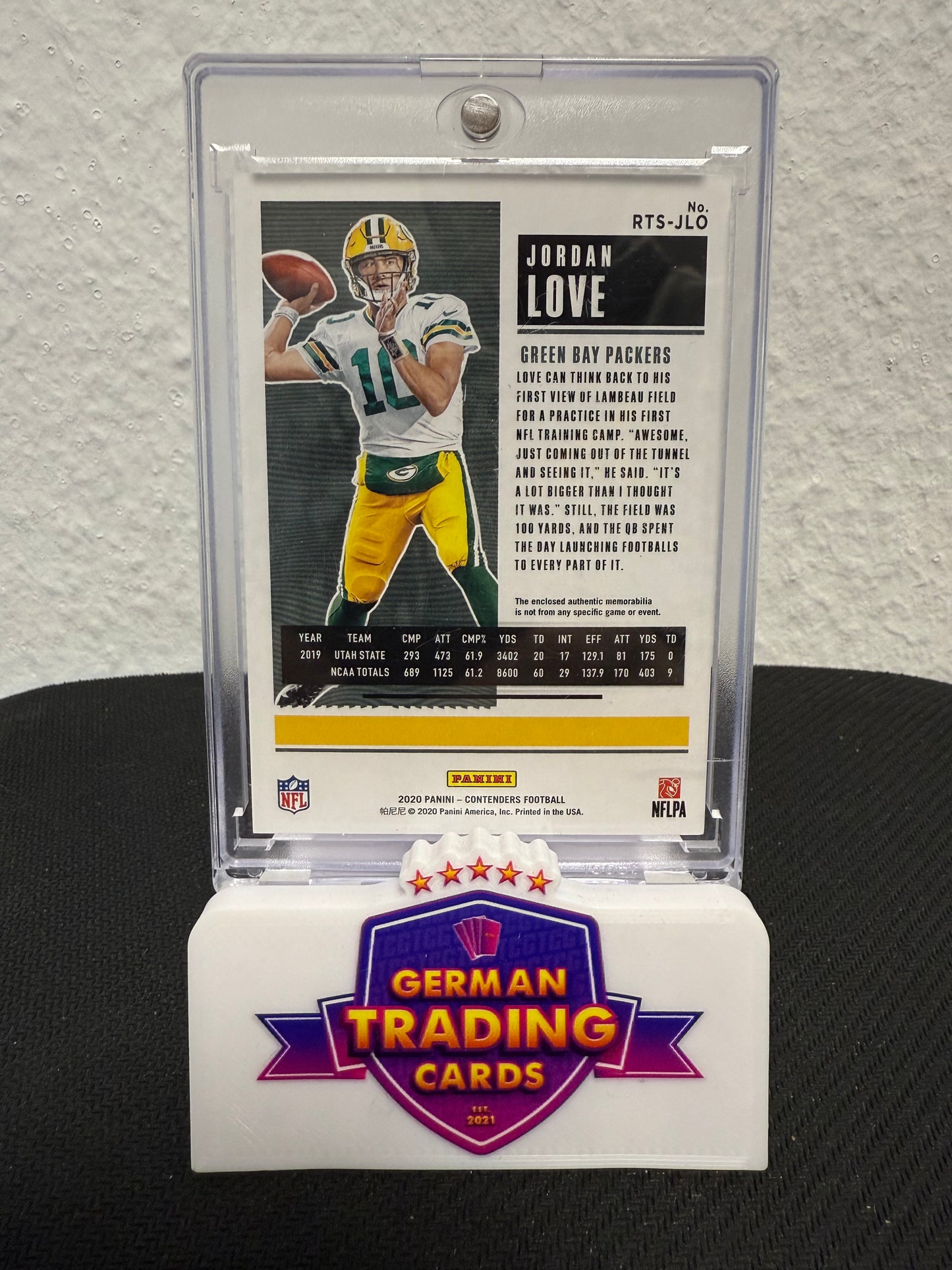 Jordan Love Rookie Ticket Jersey Green - 2020 Panini Contenders Football
