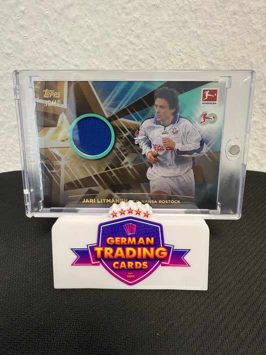 Jari Litmanen Player-Worn Jersey 36/40 - 2023-24 Topps 60 Years Bundesliga Celebration