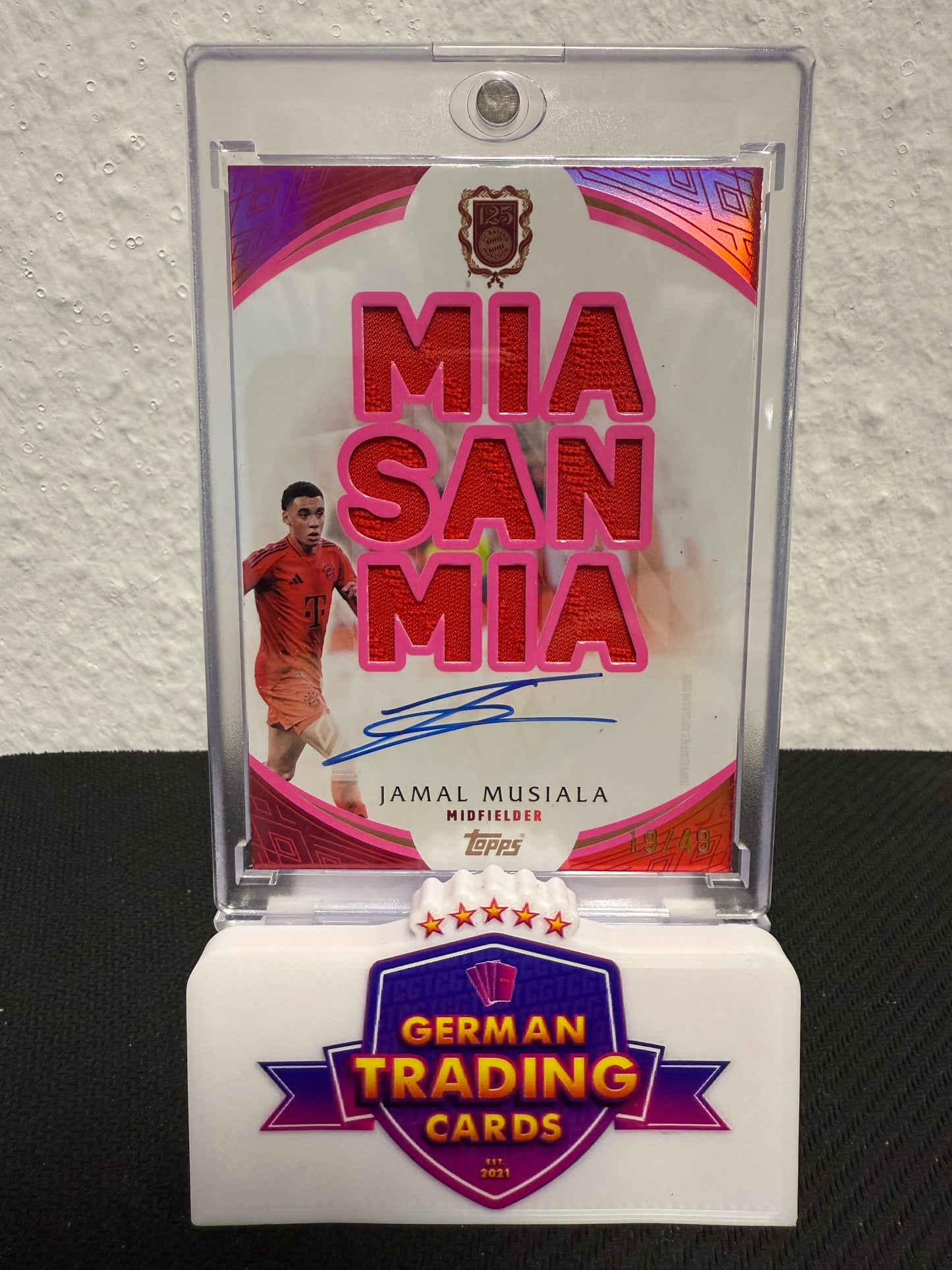 Jamal Musiala Match-Worn Relic Auto 19/49 - 2024-25 Topps FC Bayern München 125 Years Anniversary