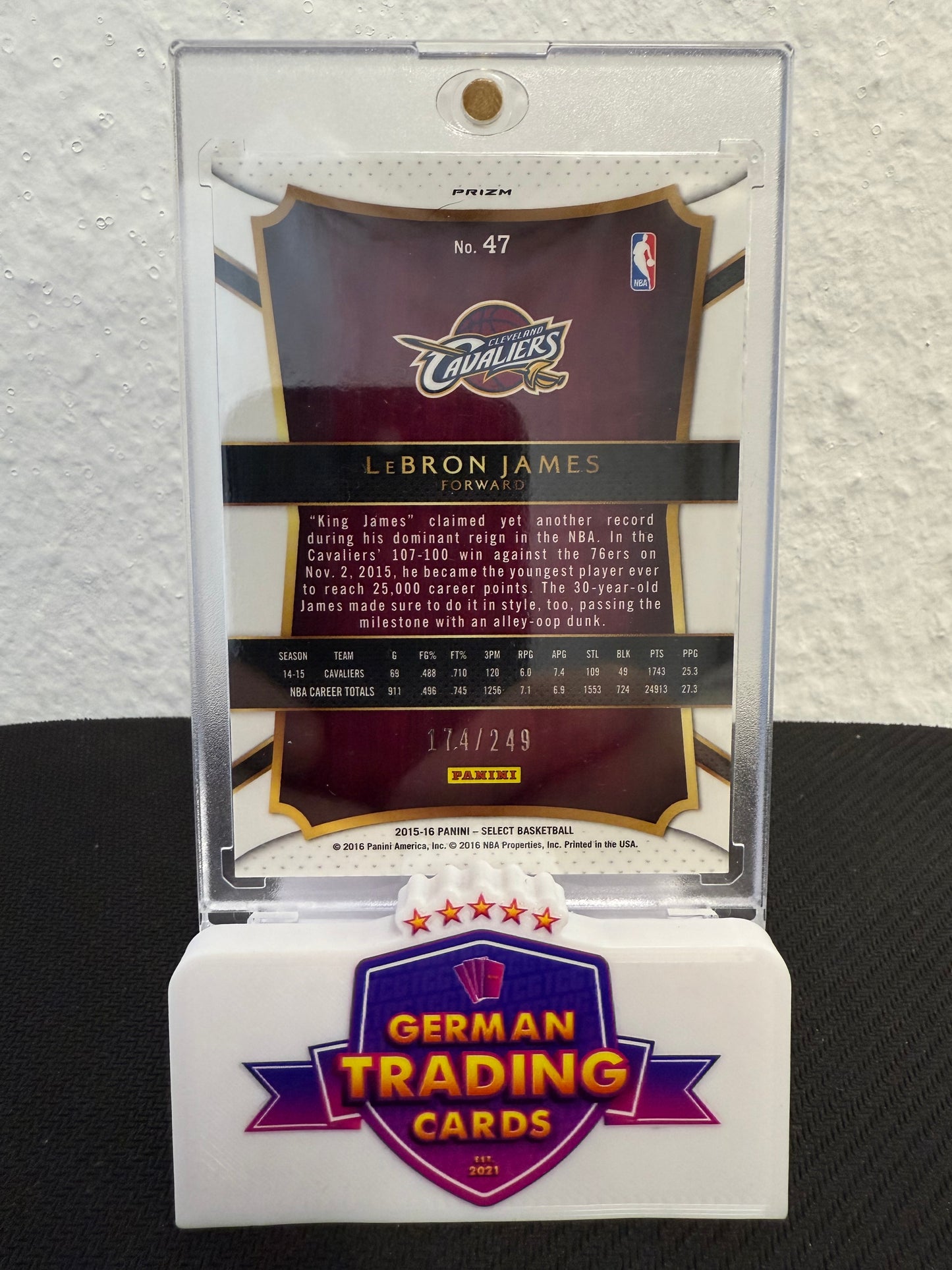 LeBron James 174/249 - 2015-16 Panini Select Basketball