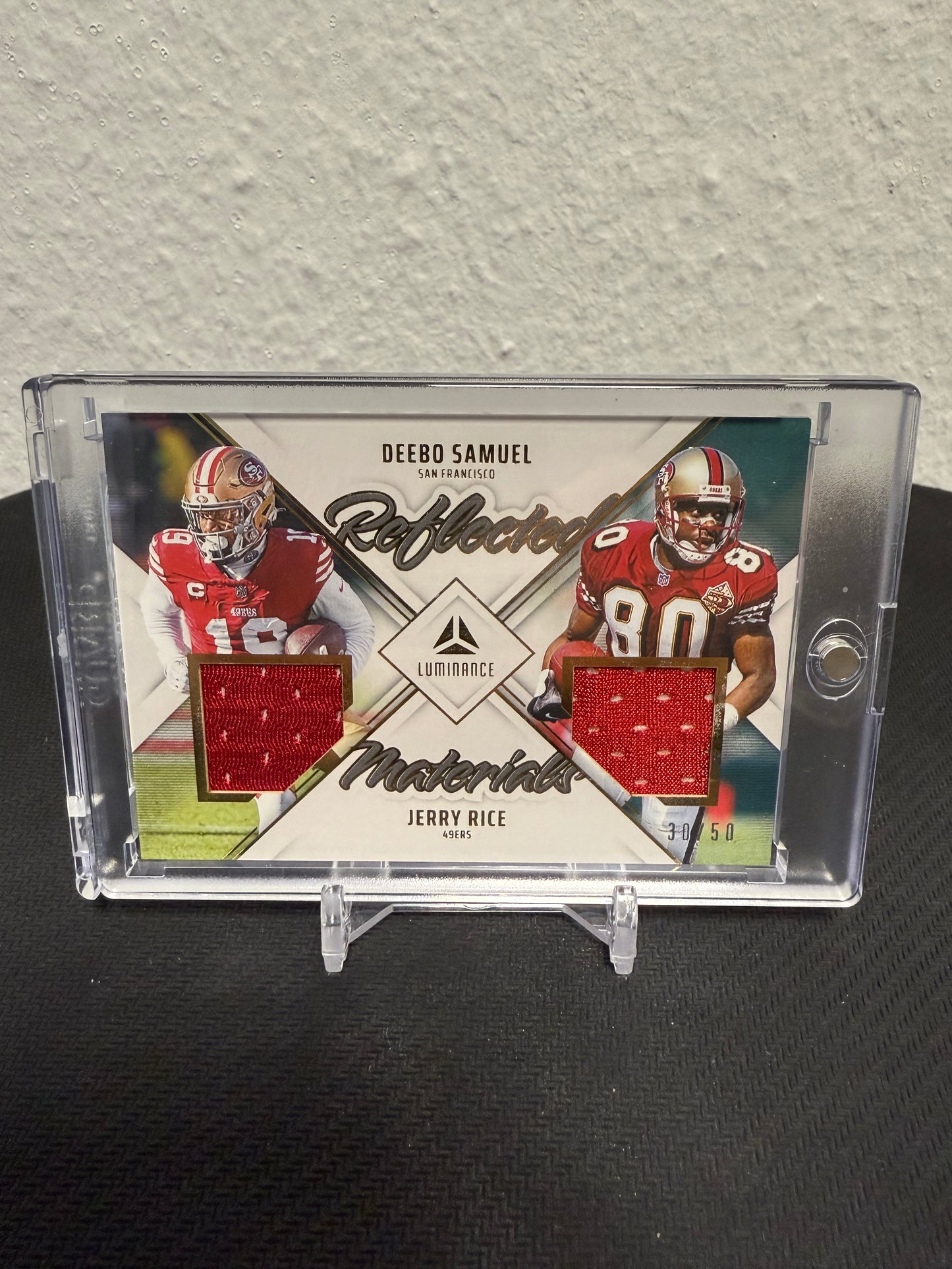 Deebo Samuel / Jerry Rice Reflected Materials 30/50 - 2024 Panini Luminance Football