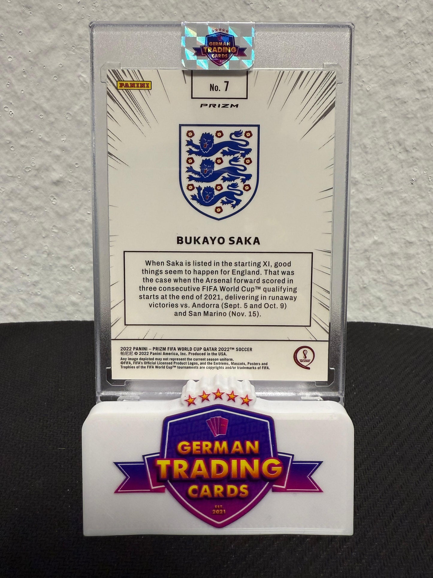 Bukayo Saka Manga SSP - Panini Prizm FIFA World Cup 2022
