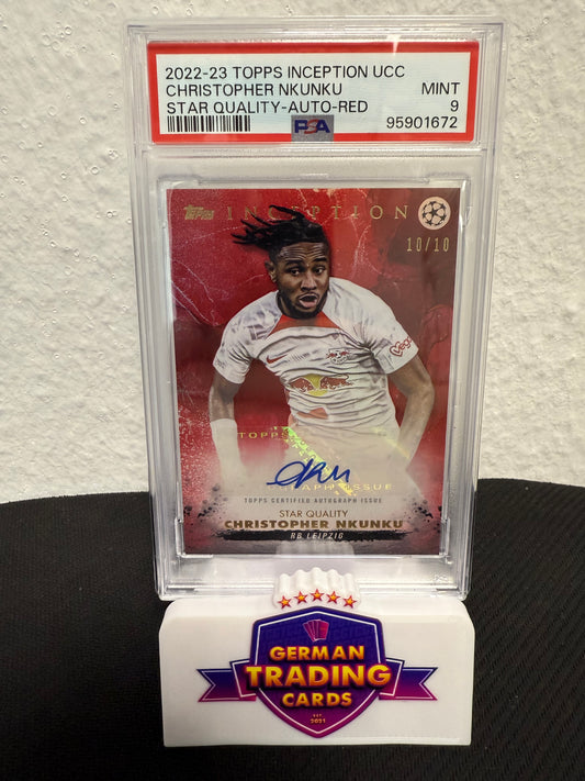 Christopher Nkunku Auto 10/10 PSA 9 - 2022-23 Topps Inception UCC