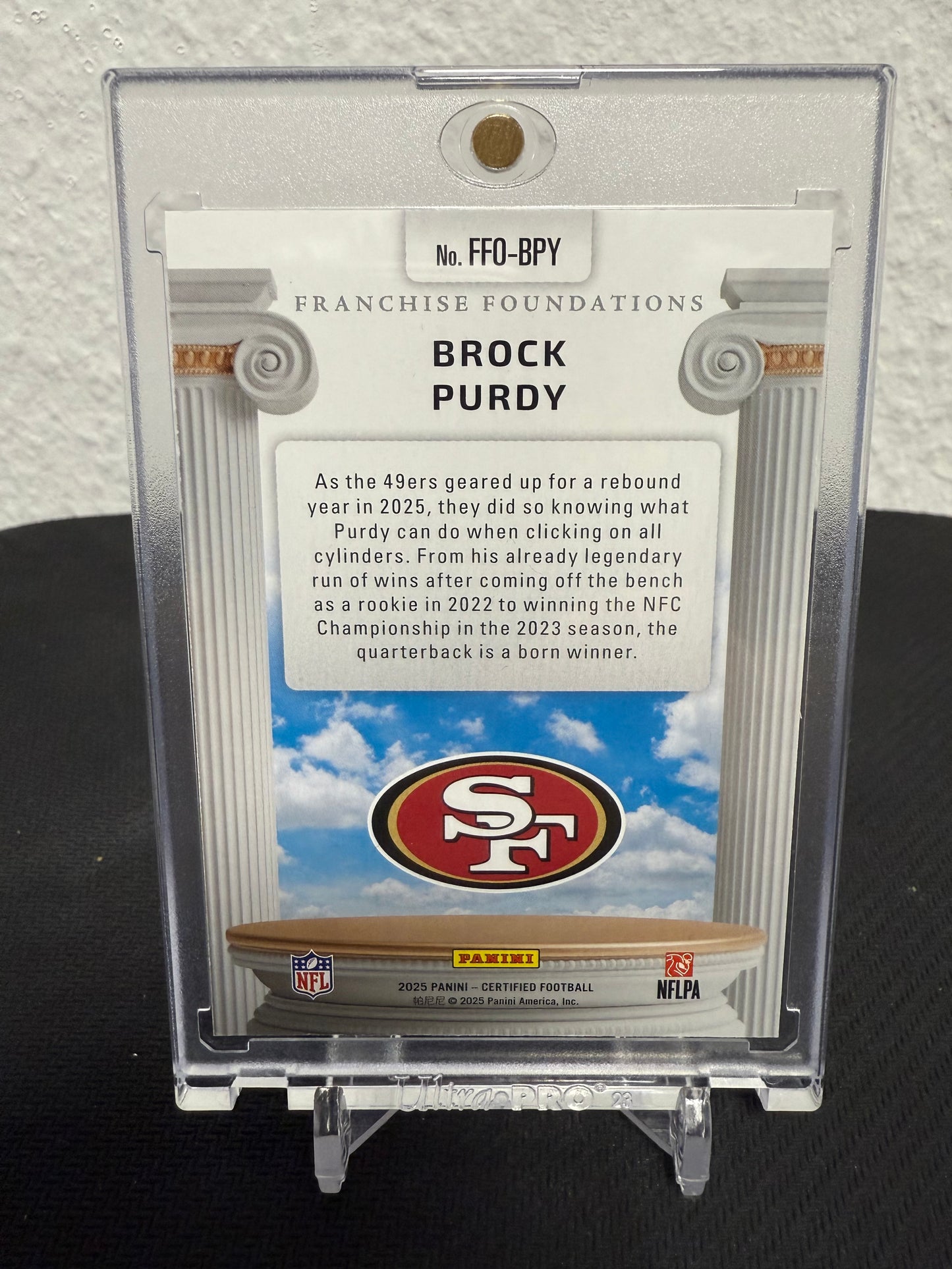 Brock Purdy Franchise Foundations 116/199 - 2025 Panini Certified Football