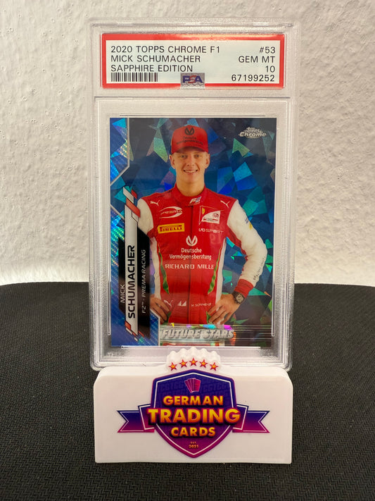 Mick Schumacher Future Stars PSA 10 - 2020 Topps Chrome Sapphire F1