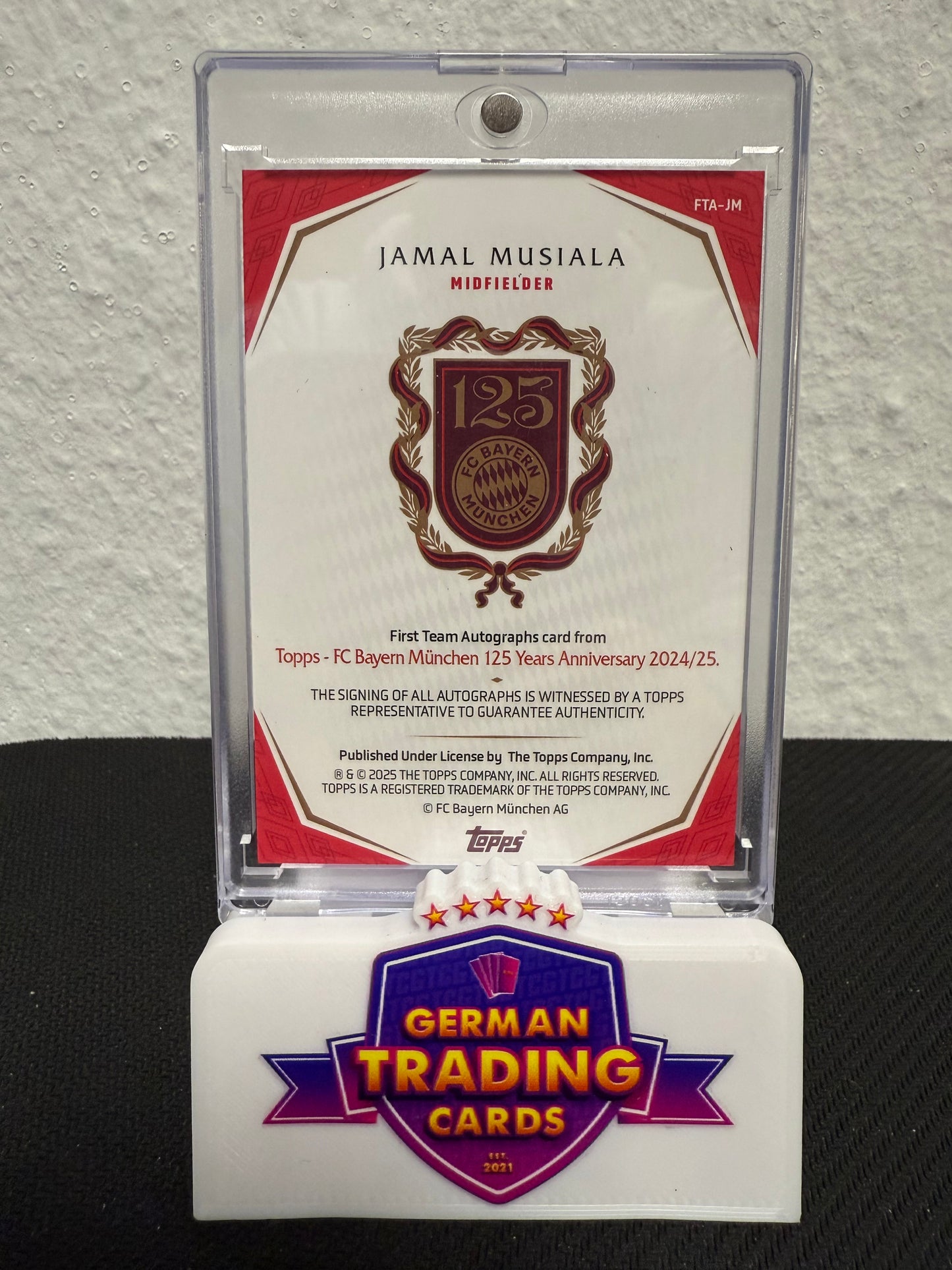 Jamal Musiala on Card Auto 05/10 - 2024-25 Topps FC Bayern München 125 Years Anniversary