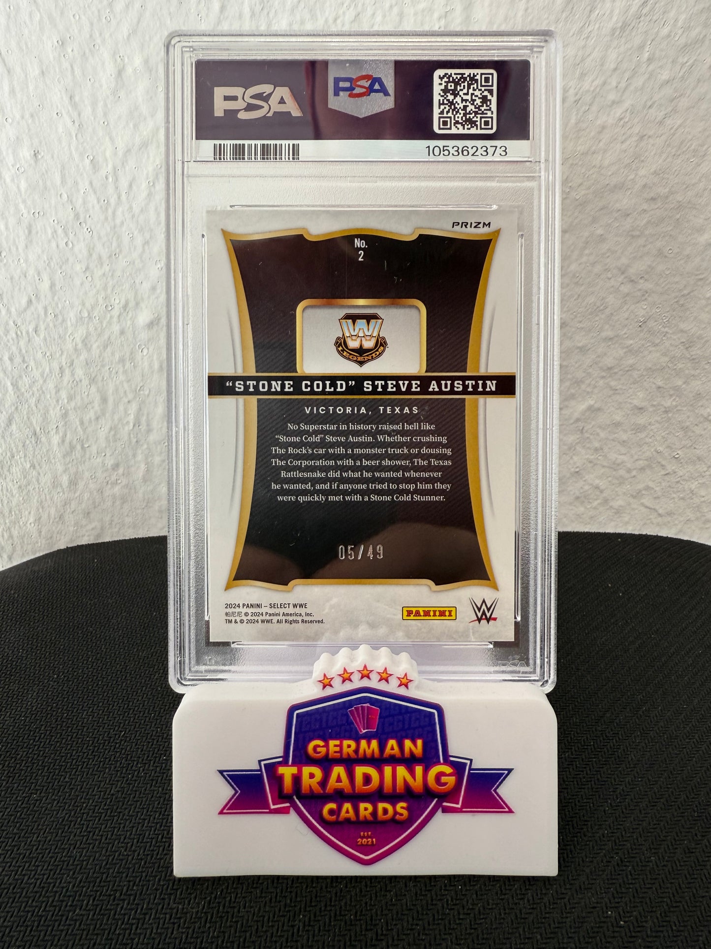 „Stone Cold“ Steve Austin Throwback 05/49 PSA 9 - 2024 Panini Select WWE