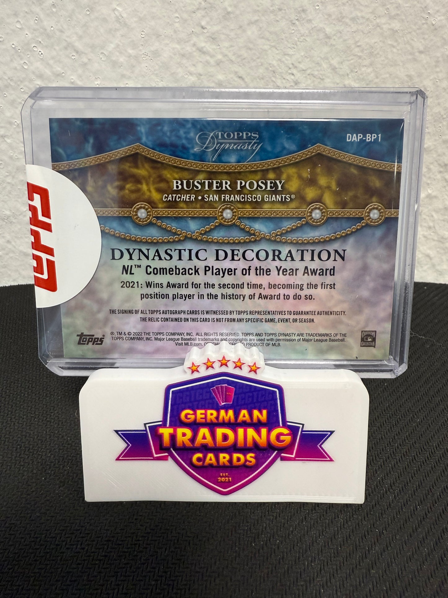 Buster Posey Game-Used Patch Auto 05/10 - 2022 Topps Dynasty Baseball