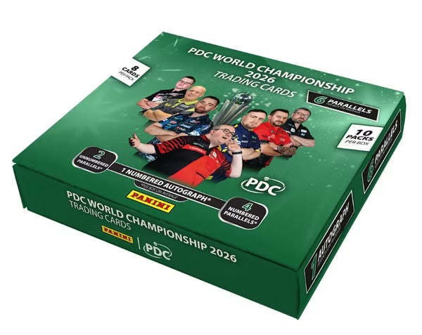 10 PREMIUM BOXEN (1 Case) - Panini PDC WM 2026 Darts Trading Cards - PICK YOUR DARTER