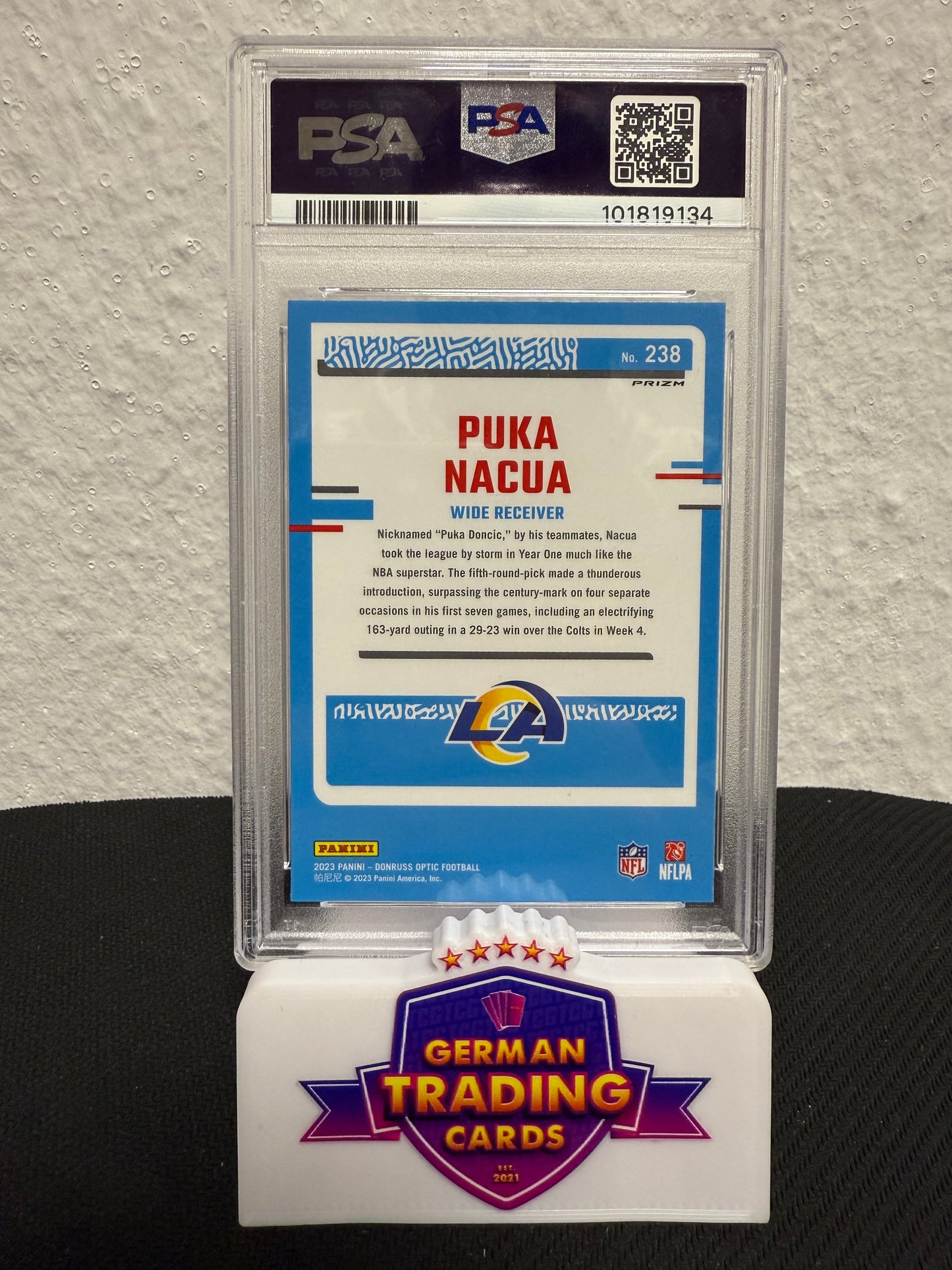 Puka Nacua Rated Rookie Holo PSA 9 - 2023 Panini Donruss Optic Football