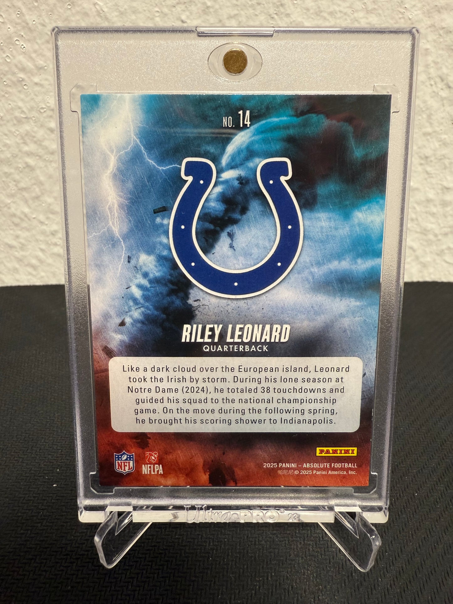 Riley Leonard Rookie By Storm 18/75 - 2025 Panini Absolute Football