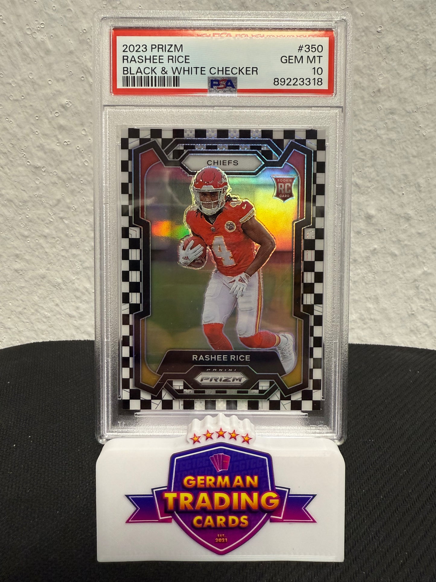 Rashee Rice Rookie Black & White Checker SSP PSA 10 - 2023 Panini Prizm Football
