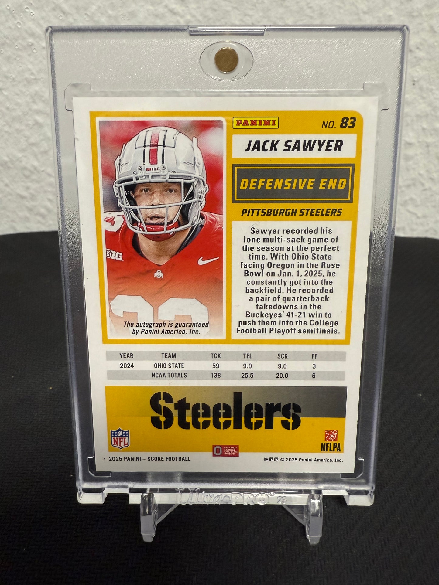 Jack Sawyer Rookie Auto - 2025 Panini Score Football
