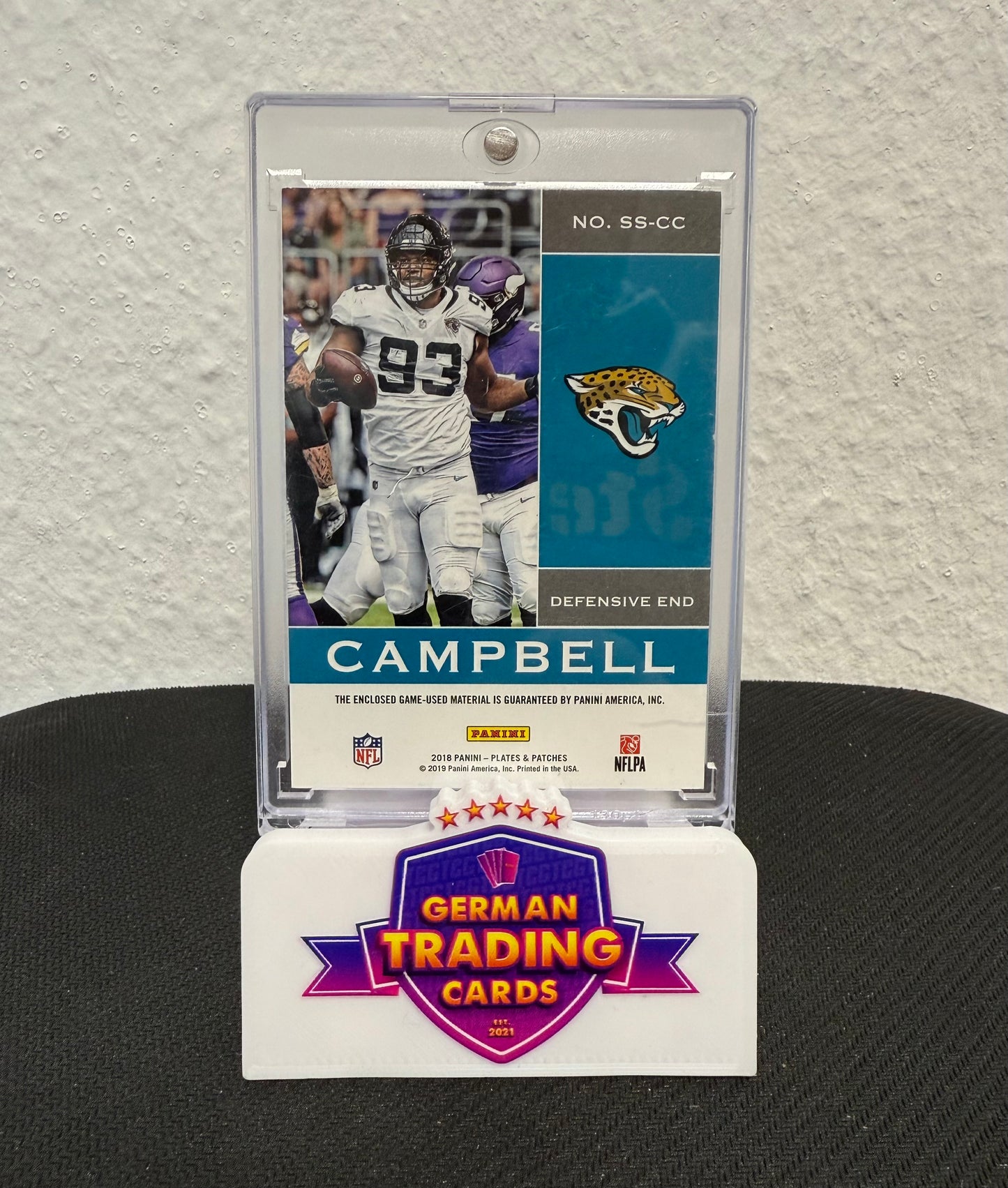 Calais Campbell Game-Used Patch 05/55 - 2018 Panini Plates & Patches Football