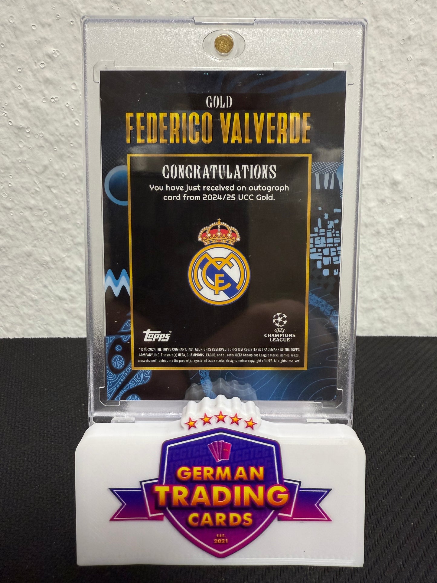 Federico Valverde Auto 44/49 - 2024-25 Topps Gold UCC