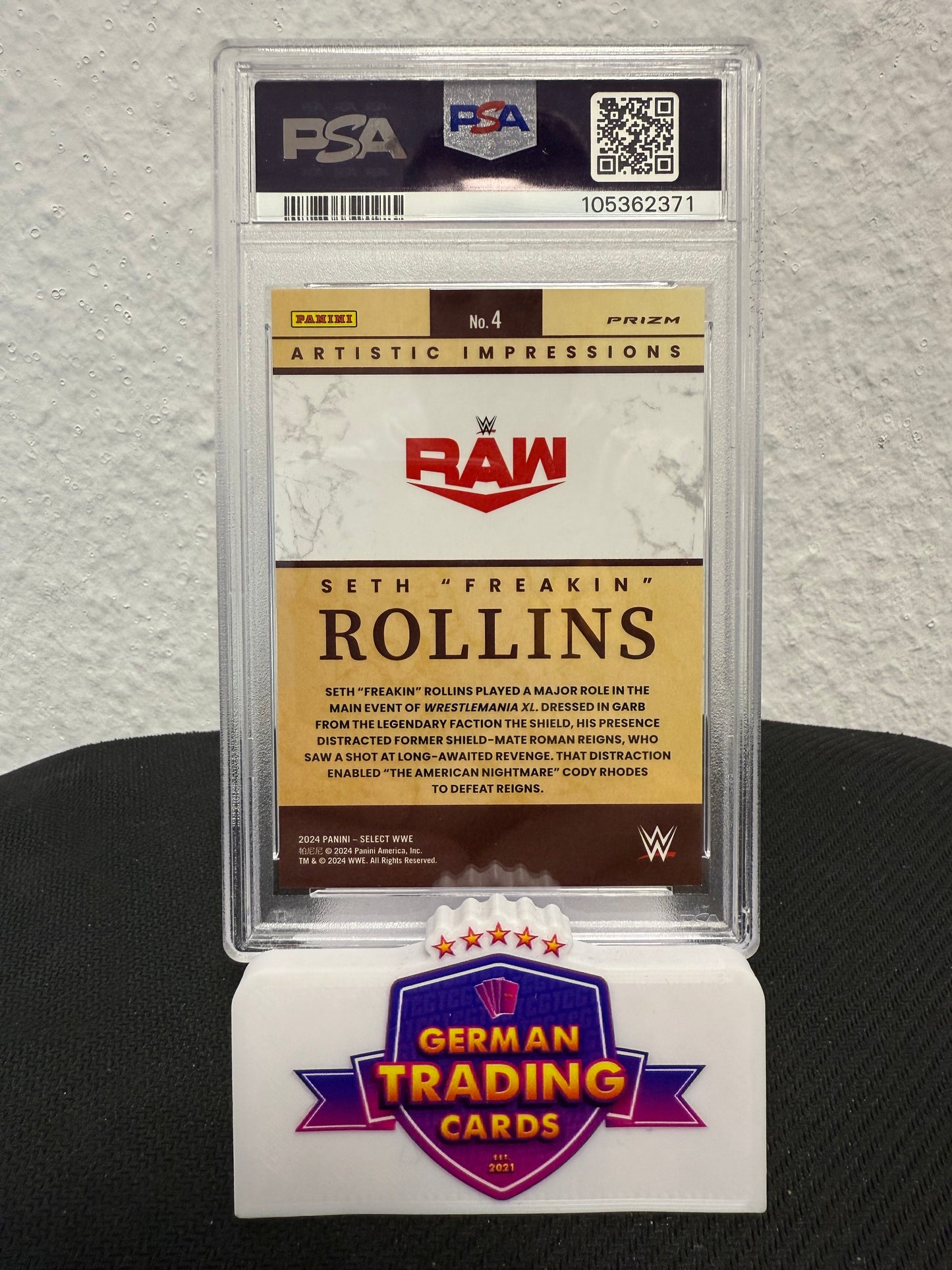 Seth Rollins Artistic Selections Case Hit SSP PSA 10 - 2024 Panini Select WWE