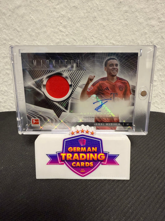 Jamal Musiala Match-Worn Relic Auto 47/49 - 2024-25 Topps Midnight Bundesliga