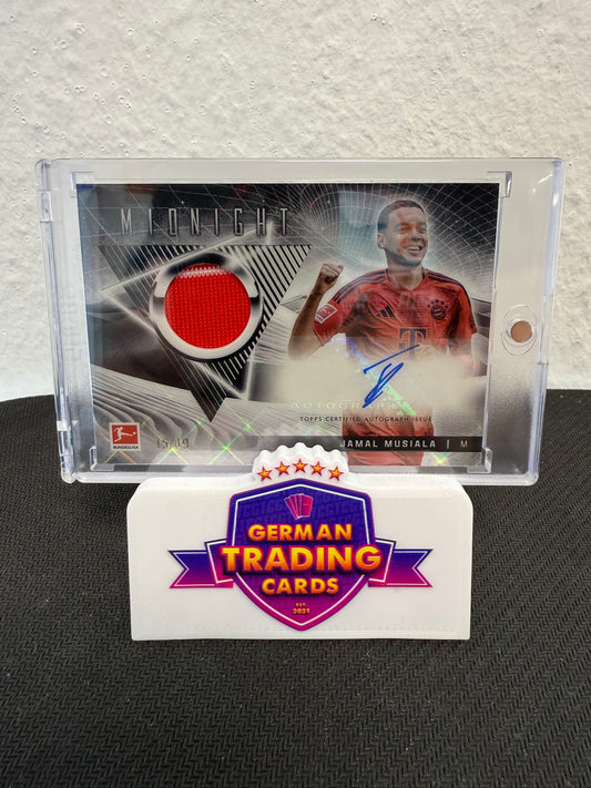 Jamal Musiala Match-Worn Relic Auto 15/49 - 2024-25 Topps Midnight Bundesliga