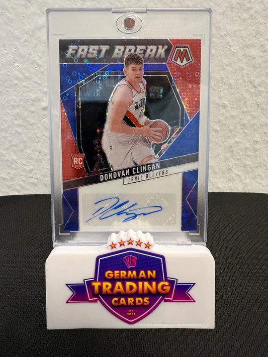 Donovan Clingan Fast Break Rookie Auto 02/25 - 2024-25 Panini Mosaic Basketball
