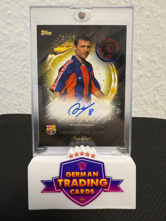 Christo Stoichkov Cream of the Crop Auto 05/10 - 2024-25 Topps FC Barcelona 125 Years Anniversary