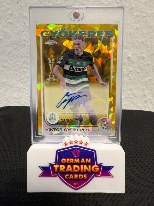Viktor Gyökeres Auto 38/50 - 2024-25 Topps Chrome Sapphire UCC