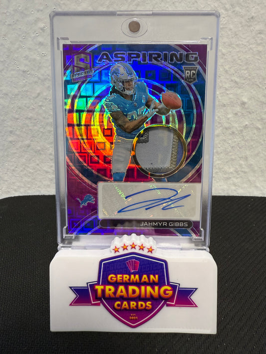 Jahmyr Gibbs Rookie Patch Auto 17/30 - 2023 Panini Spectra Football