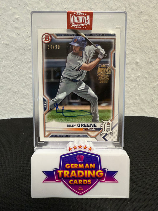 Riley Greene on Card Auto 60/99 - 2023 Topps Archives Signatures Baseball