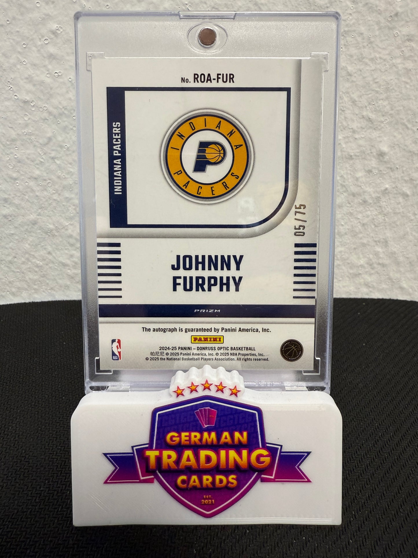 Johnny Furphy Rookie Optics Auto 05/75 - 2024-25 Panini Donruss Optic Basketball