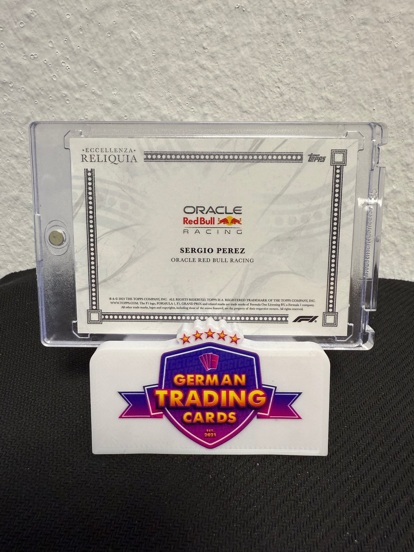 Sergio Perez Driver Worn Relic - 2023 Topps Eccellenza Formula 1