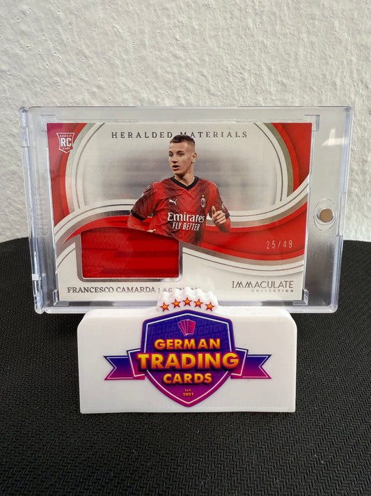 Franceso Camarda Rookie Heralded Materials 25/49 - 2023-24 Panini Immaculate Soccer