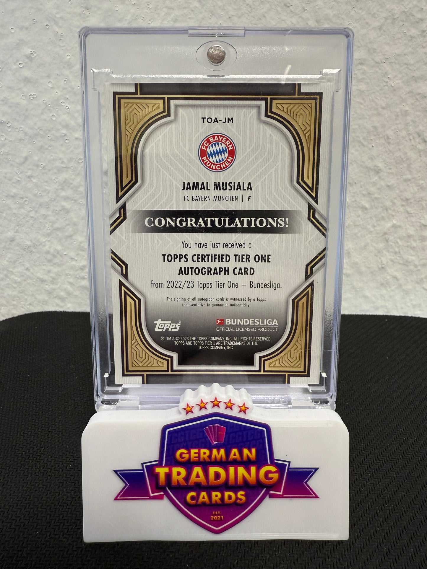 Jamal Musiala Auto 050/100 - 2022-23 Topps Tier One Bundesliga