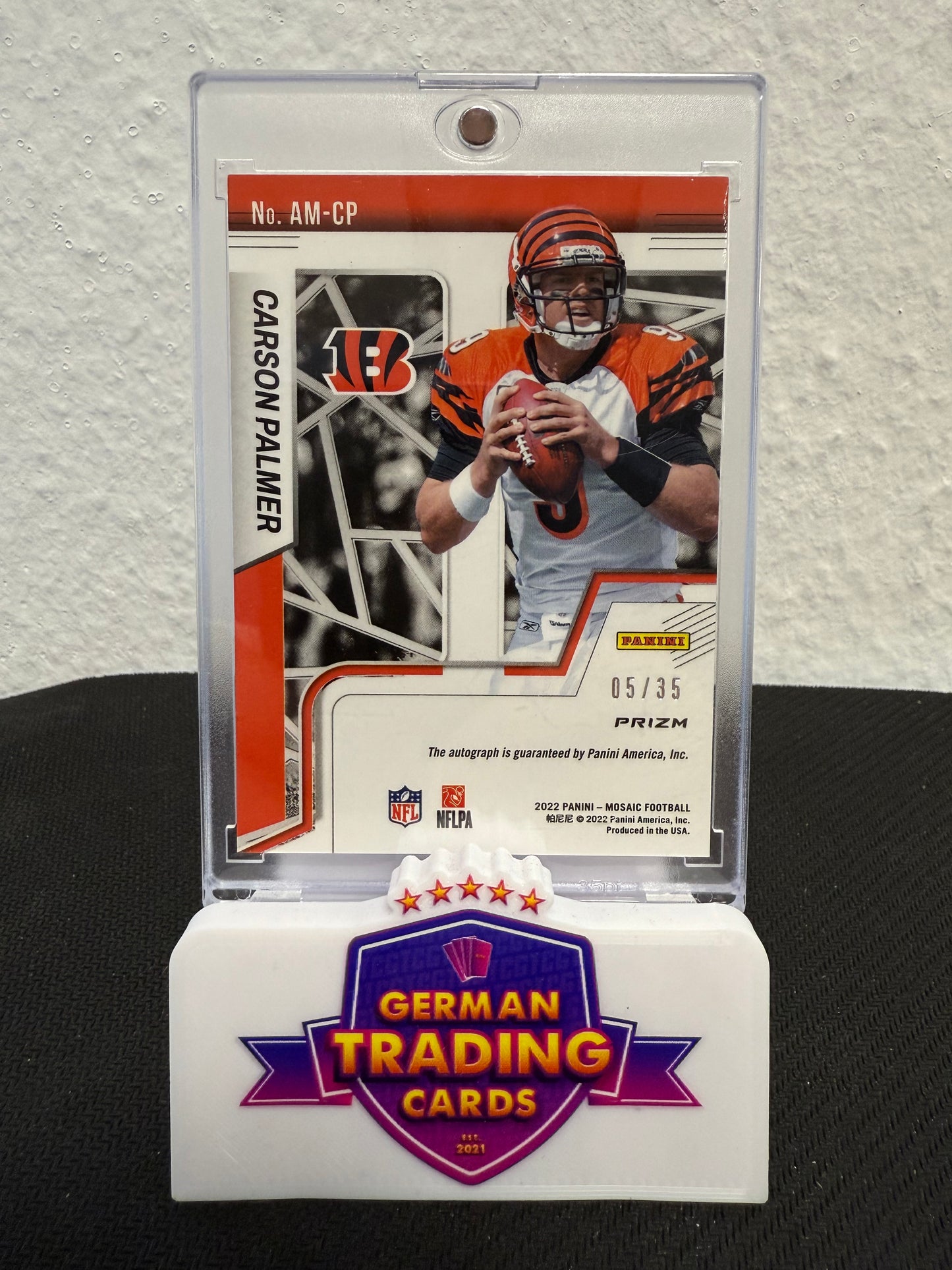 Carson Palmer Auto 05/35 - 2022 Panini Mosaic Football