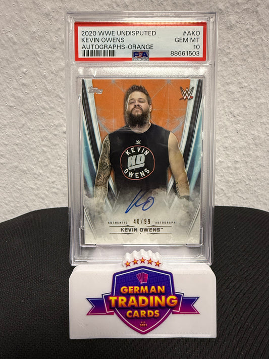 Kevin Owens on Card Auto 40/99 PSA 10 - 2020 Topps WWE Undisputed