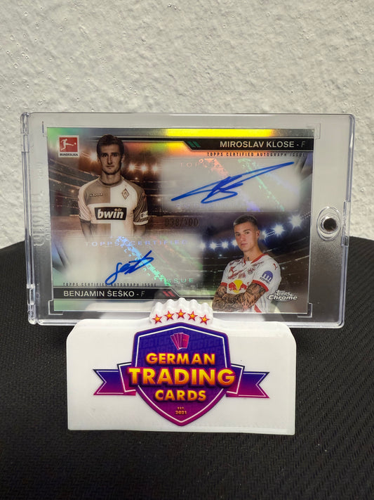 Miroslav Klose / Benjamin Sesko Dual Auto 038/100 - 2024-25 Topps Bundesliga Chrome