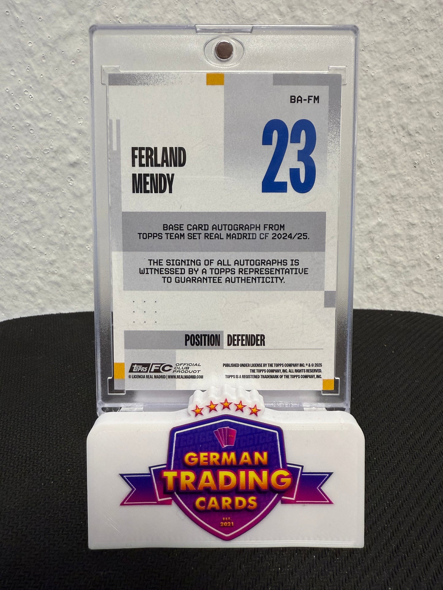 Ferland Mendy Auto 52/99 - 2024-25 Topps Team Set Real Madrid CF