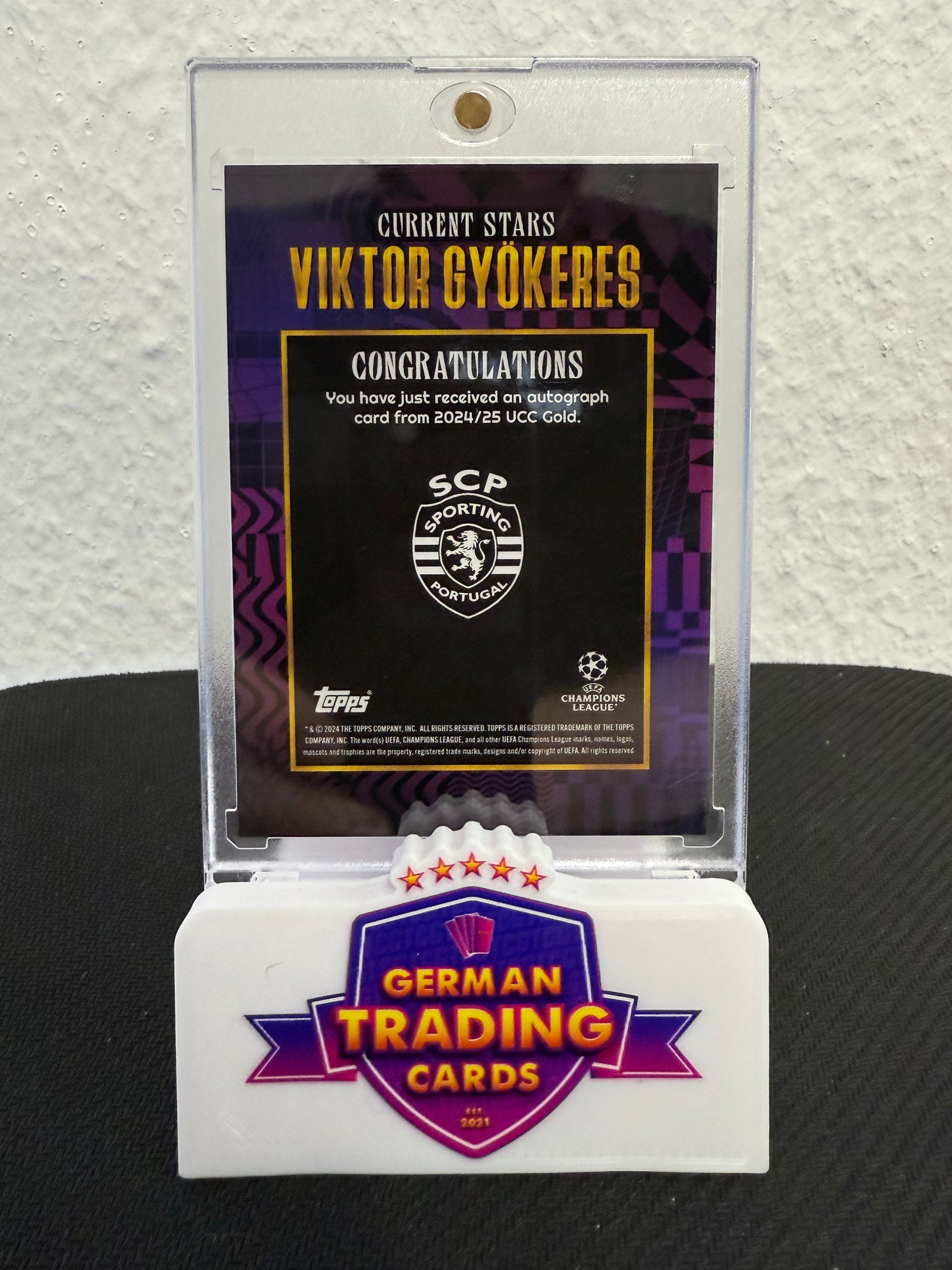 Viktor Gyökeres Auto - 2024-25 Topps Gold UCC