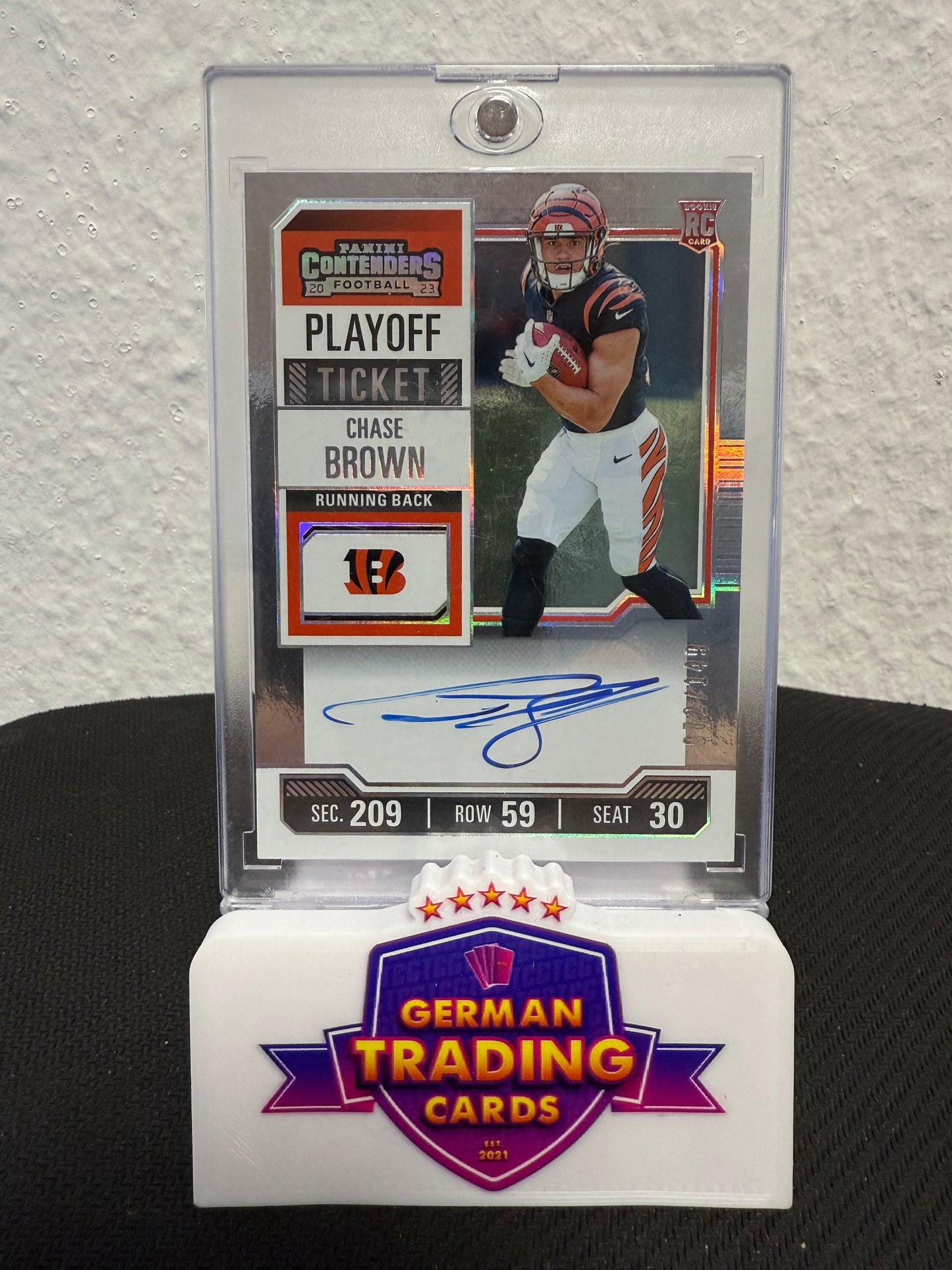 Chase Brown on Card Rookie Playoff Ticket 072/149 - 2023 Panini Contenders Football