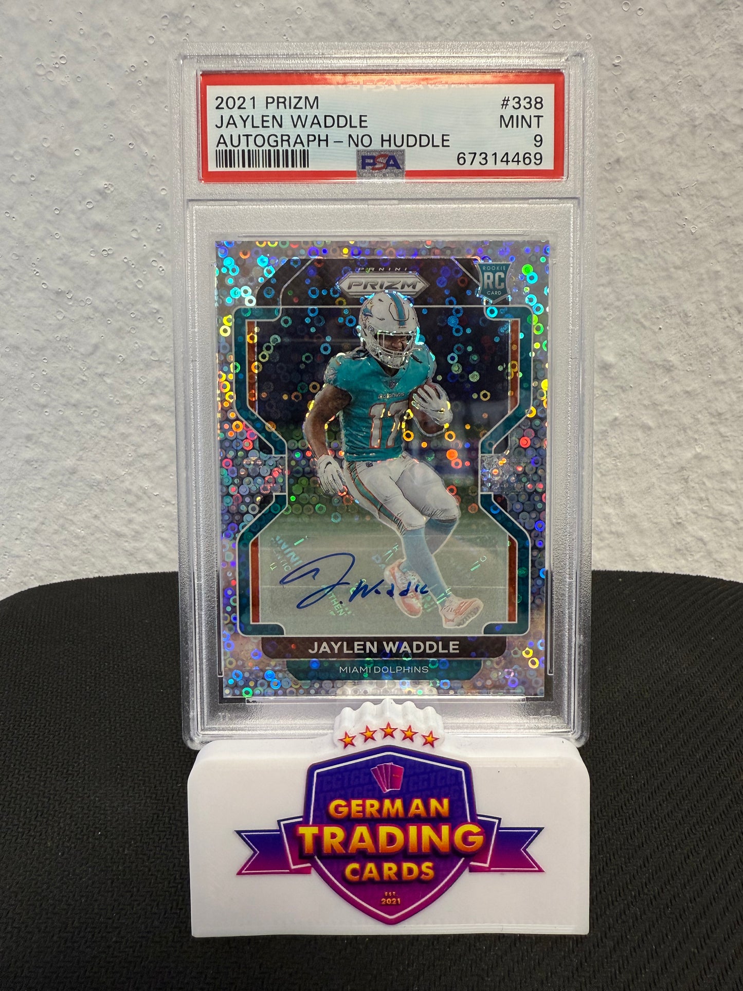 Jaylen Waddle Rookie Auto PSA 9 - 2021 Panini Prizm No Huddle Football